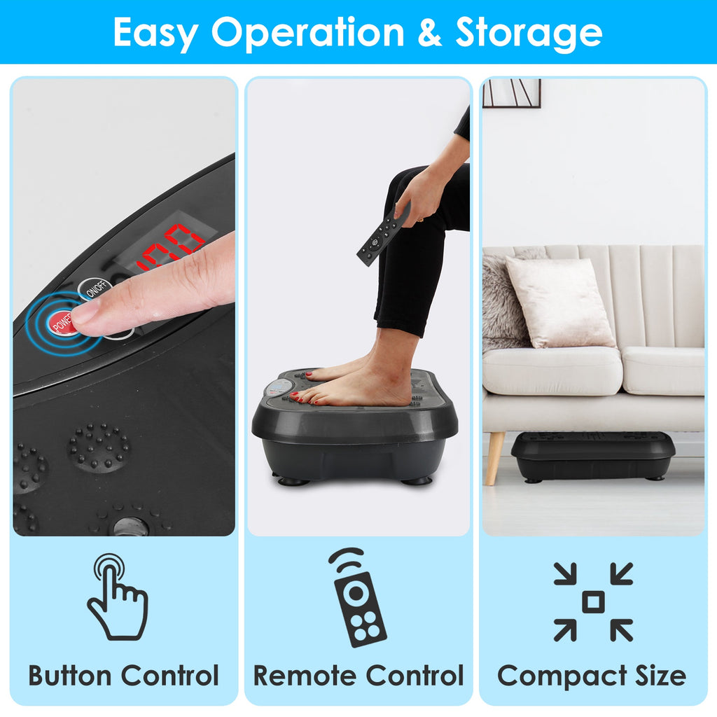Vibration Exercise Machine - Whole Body Fitness Platform with 120 Speeds, Timer, Remote Control & Resistance Bands - 330LBS Capacity!