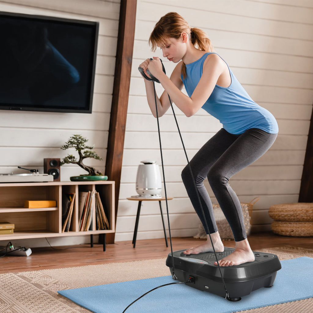 Vibration Exercise Machine - Whole Body Fitness Platform with 120 Speeds, Timer, Remote Control & Resistance Bands - 330LBS Capacity!
